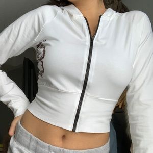 Cropped zip up hoodie